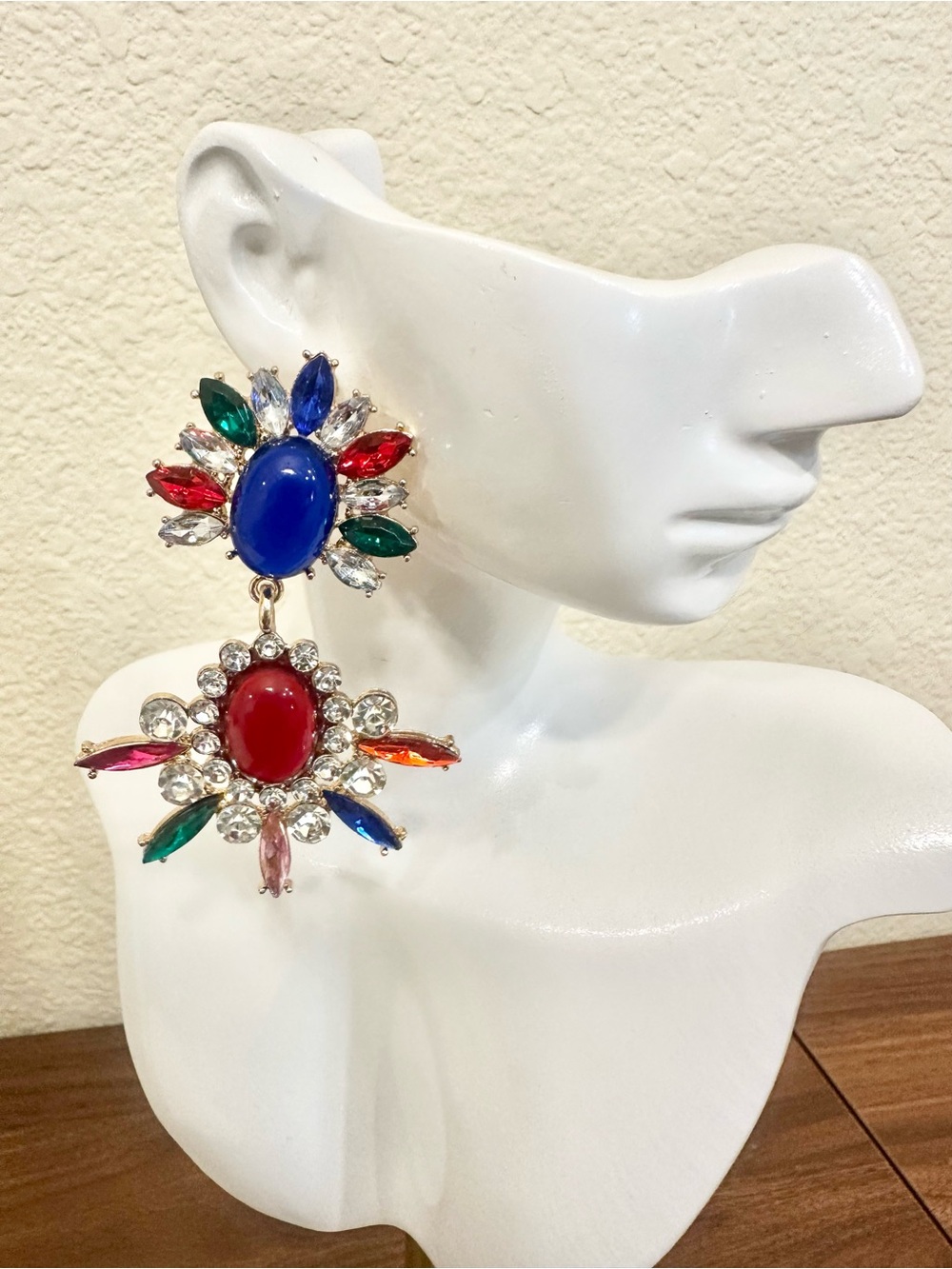 Colorful Acrylic Cabochons Drop Earrings - Lightweight
